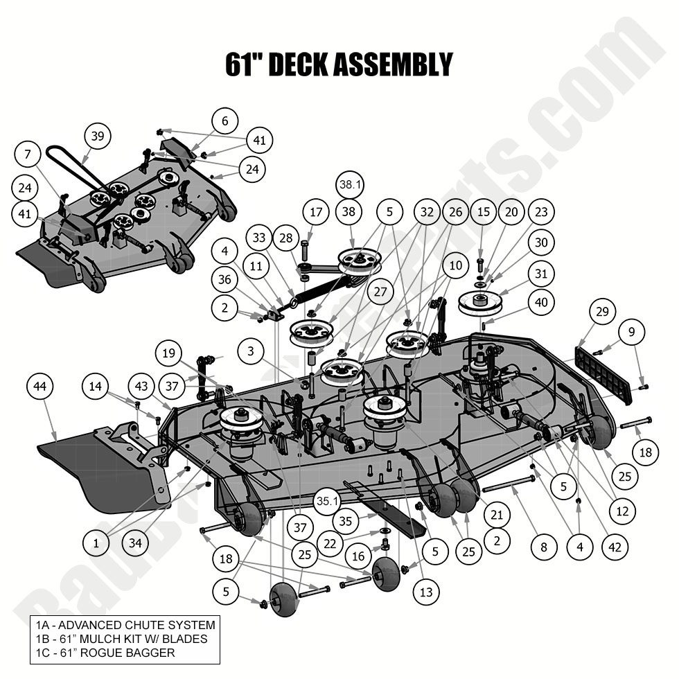 2004 - Bad Boy Mower Parts Lookup > 2019 > Rogue > 61\" Deck Assembly